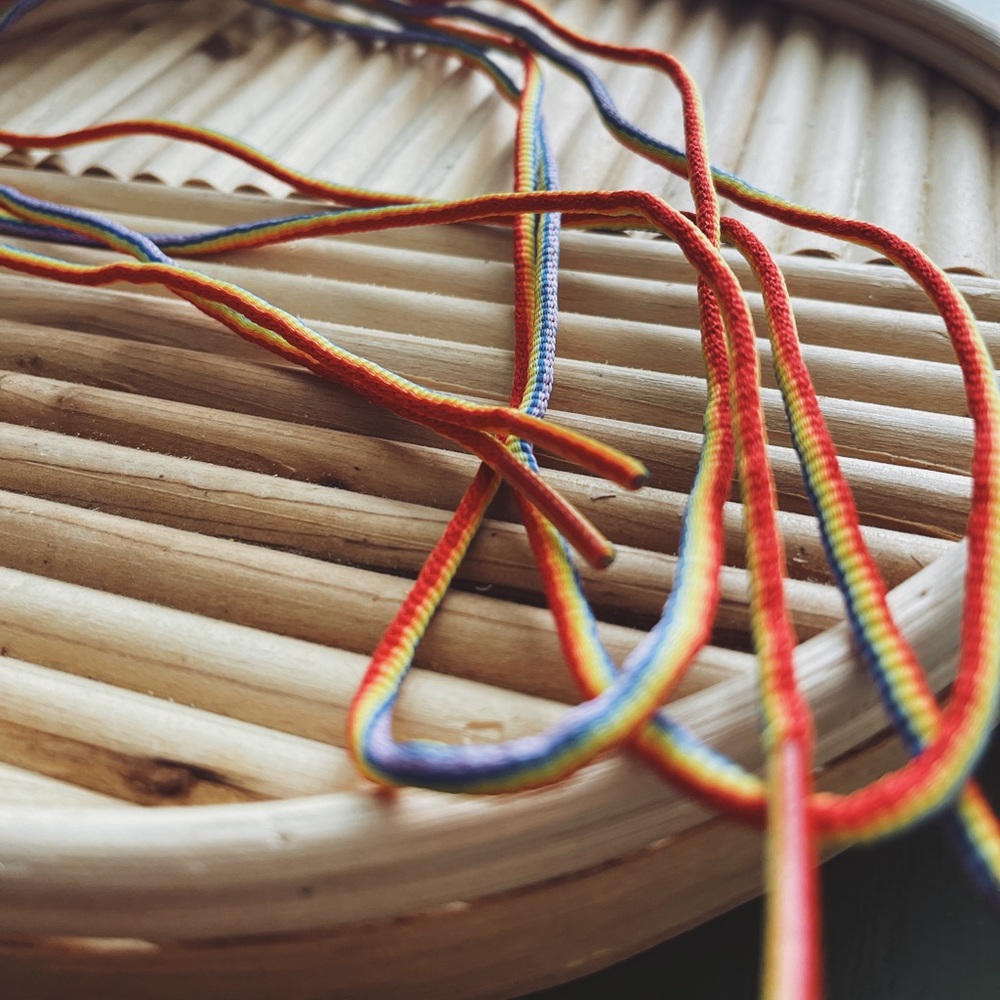 Outdoor Voices x HOKA Collaboration Rainbow Shoelaces